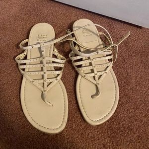 Cream Stuart Weitzen's sandal size women's 8